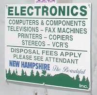 sign explaining disposal of electronics