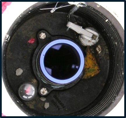 close-up of a drain plug