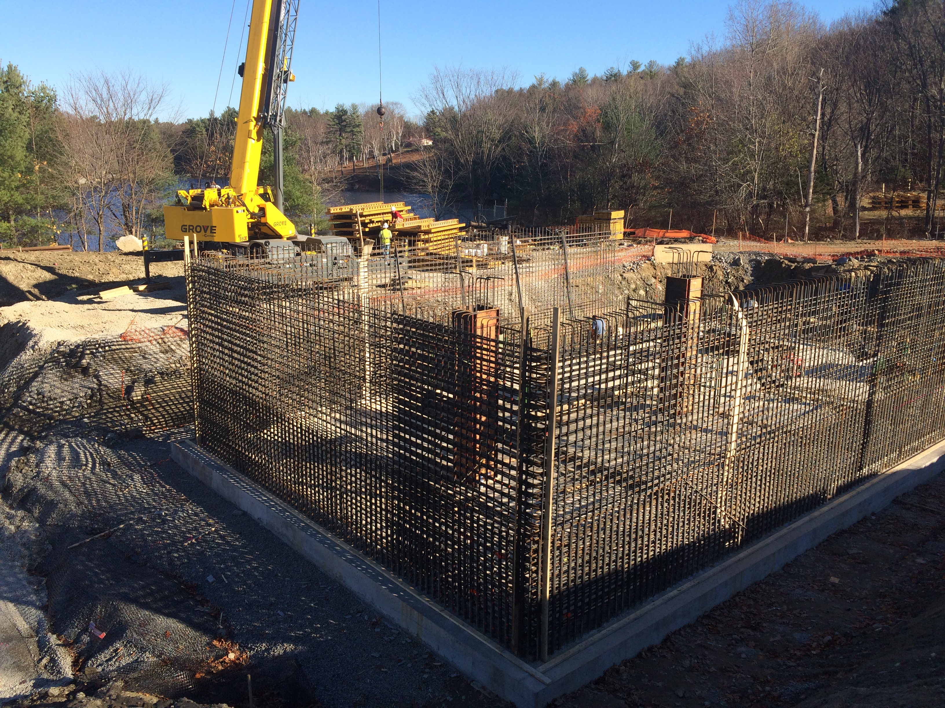 Part of the Newmarket wastewater treatment facility being constructed