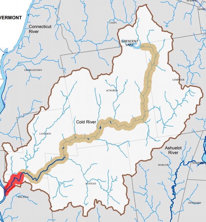 a map of the cold river watershed