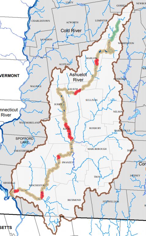 a map of the protected area around the ashuelot river