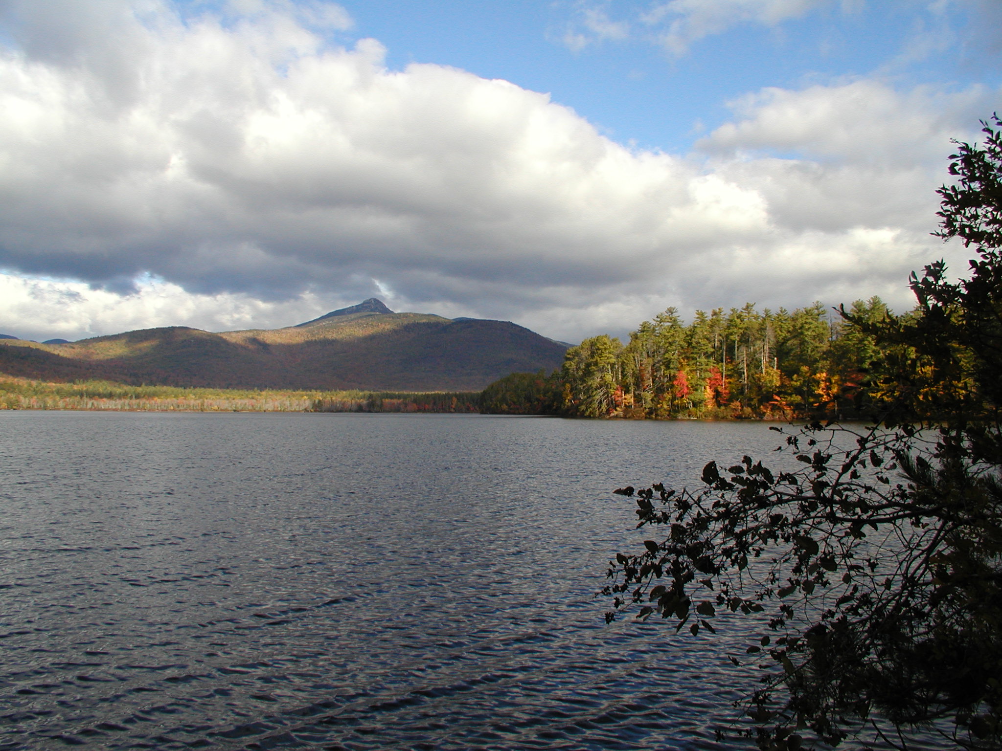 lake with fall foliage on the trees surrounding it
