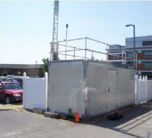 Air monitoring station in a parking lot