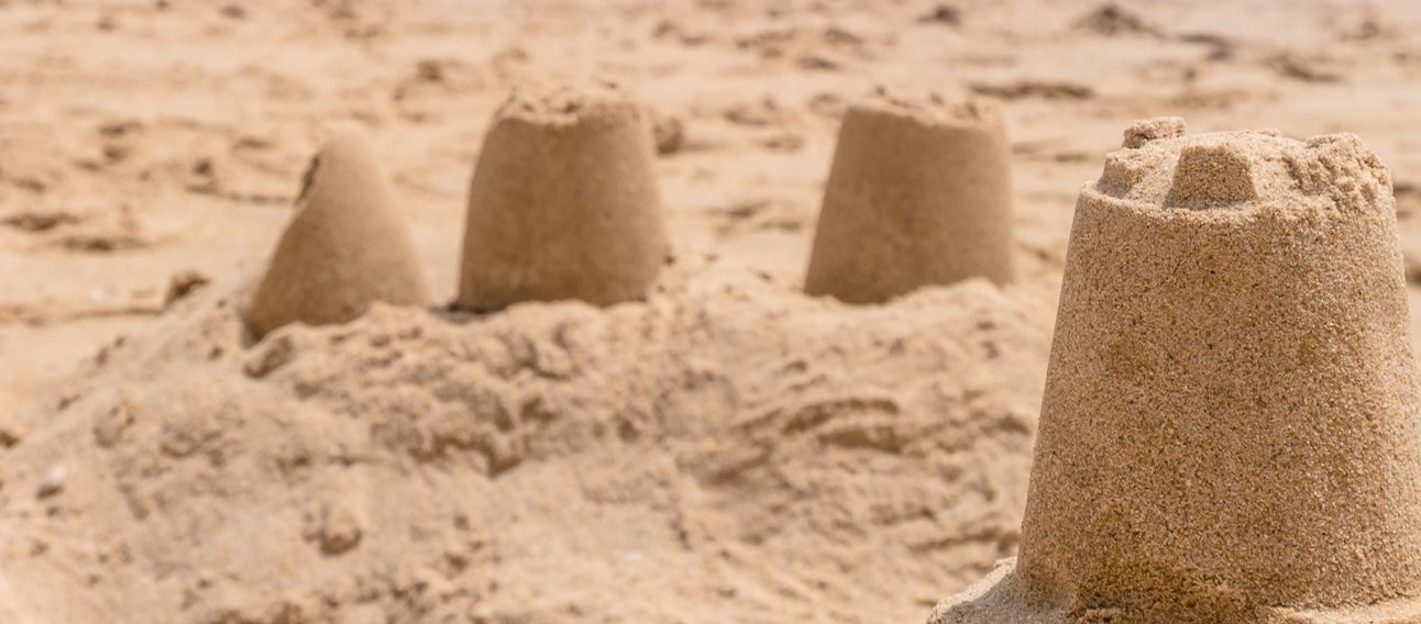 Photograph of a rudimentary sand castle
