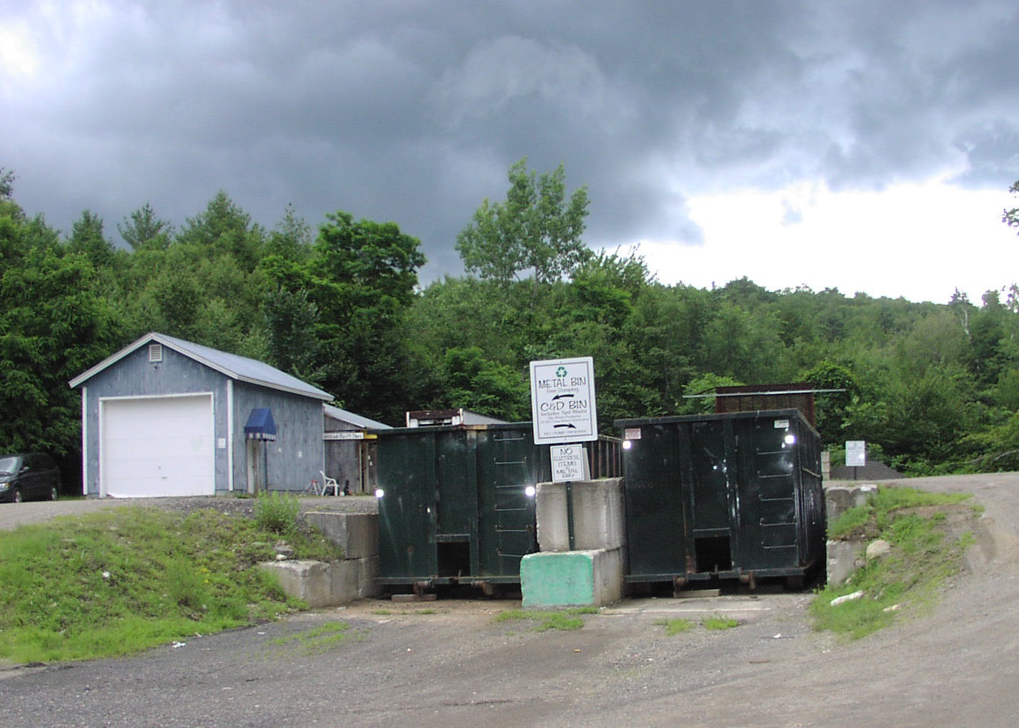 area of a municipal transfer station being used to stage roll-off containers for scrap metal and construction and demolition debris. 