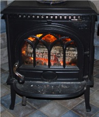 image of black cast iron woodstove