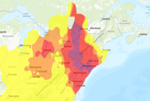 a map from the air quality index