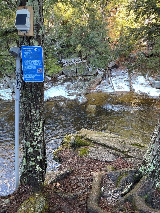 sign signifying the streamflow gage