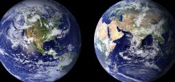 views of Earth on both sides