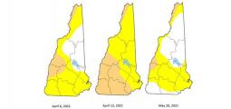 a composite of three drought maps of New Hampshire