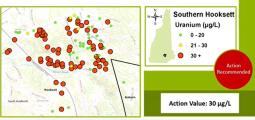 Screenshot from presentation to Hooksett showing map of uranium findings.