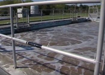 a wastewater tank churns